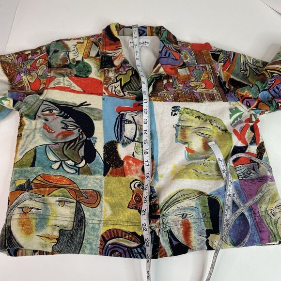 Vintage 80’s Picasso Faces Ultimate Brand Blazer Size Large Multicolored - Picture 6 of 7